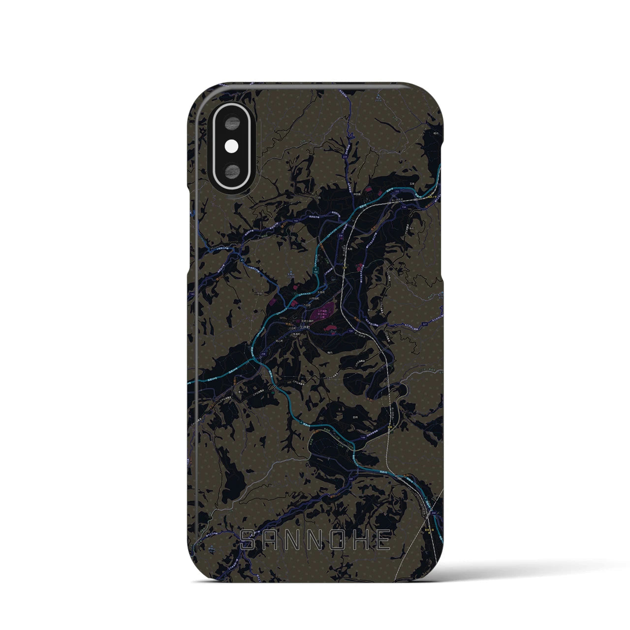 【三戸(青森県)】地図柄iPhoneケース(バックカバータイプ)