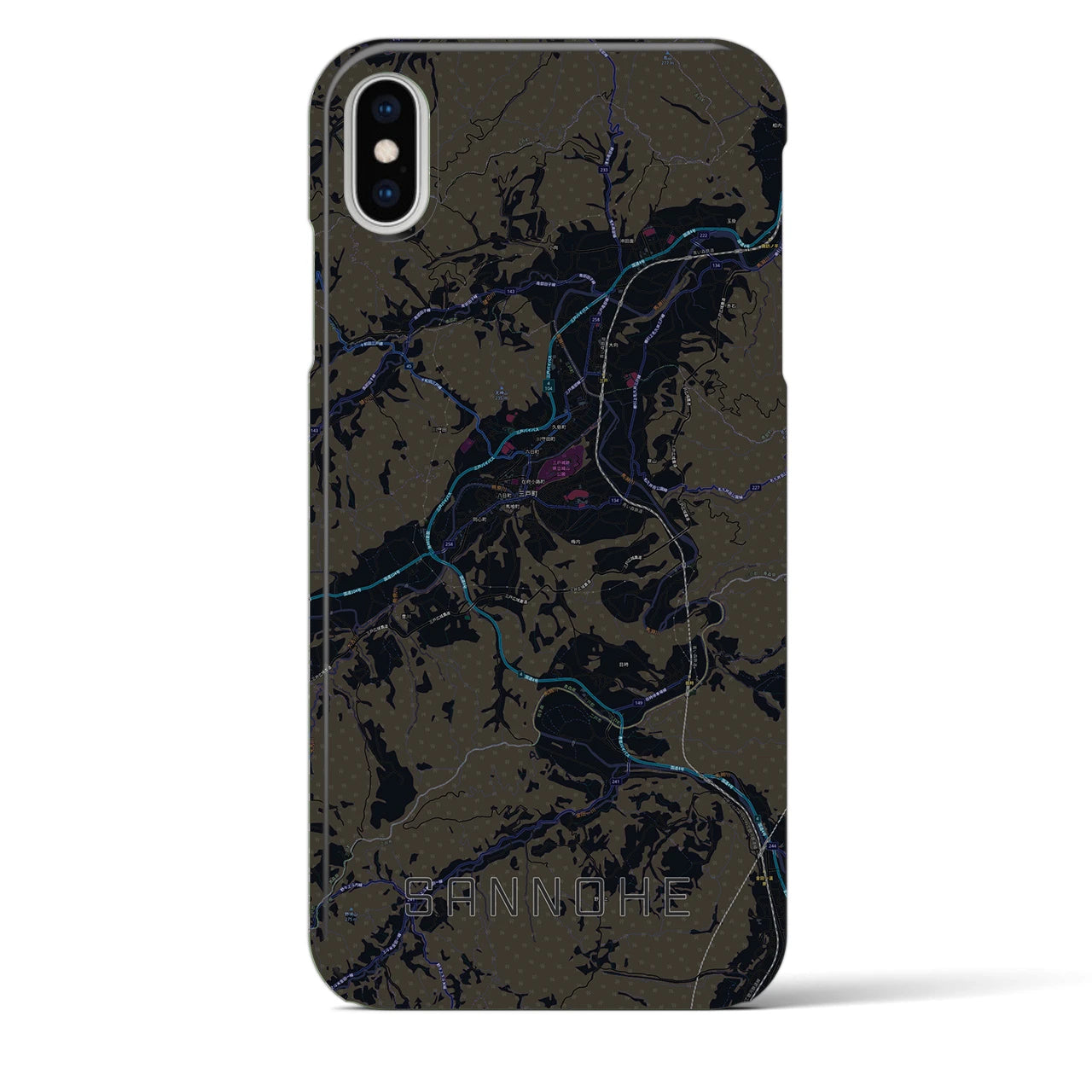 【三戸(青森県)】地図柄iPhoneケース(バックカバータイプ)