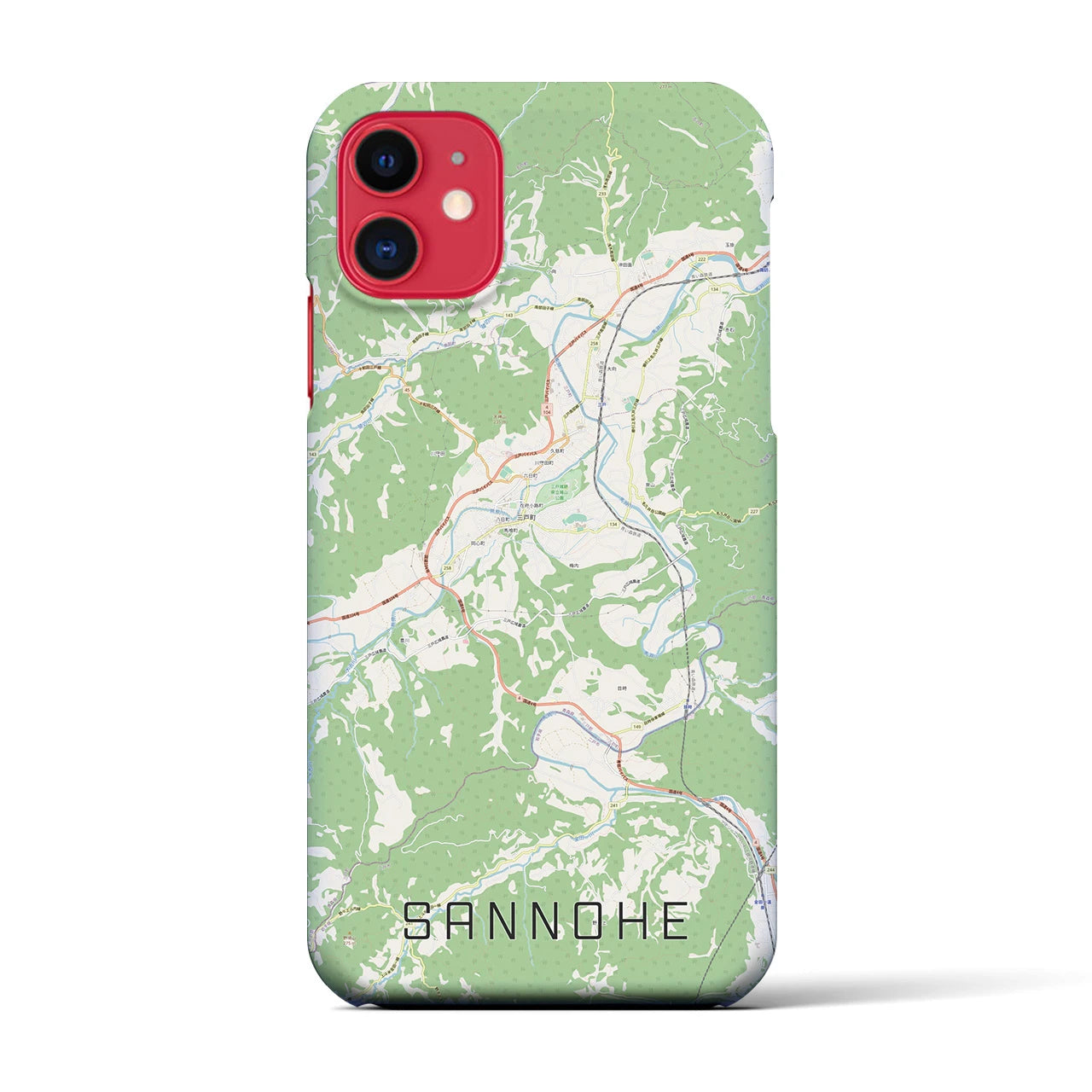 【三戸(青森県)】地図柄iPhoneケース(バックカバータイプ)