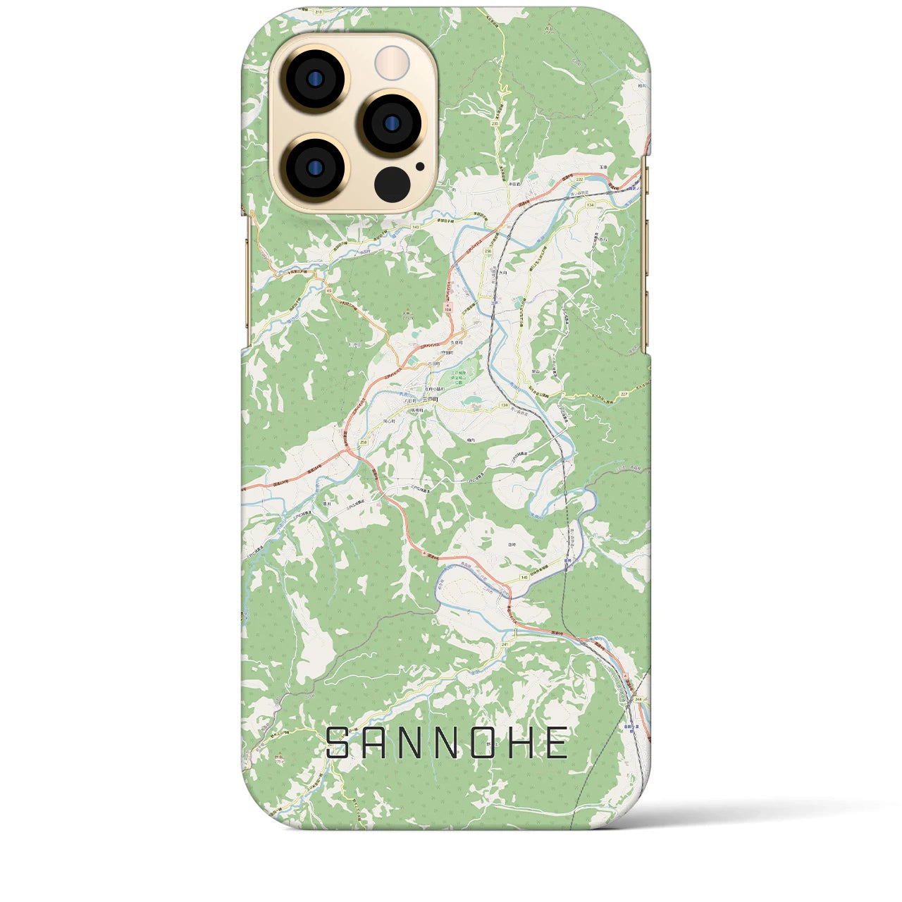 【三戸(青森県)】地図柄iPhoneケース(バックカバータイプ)