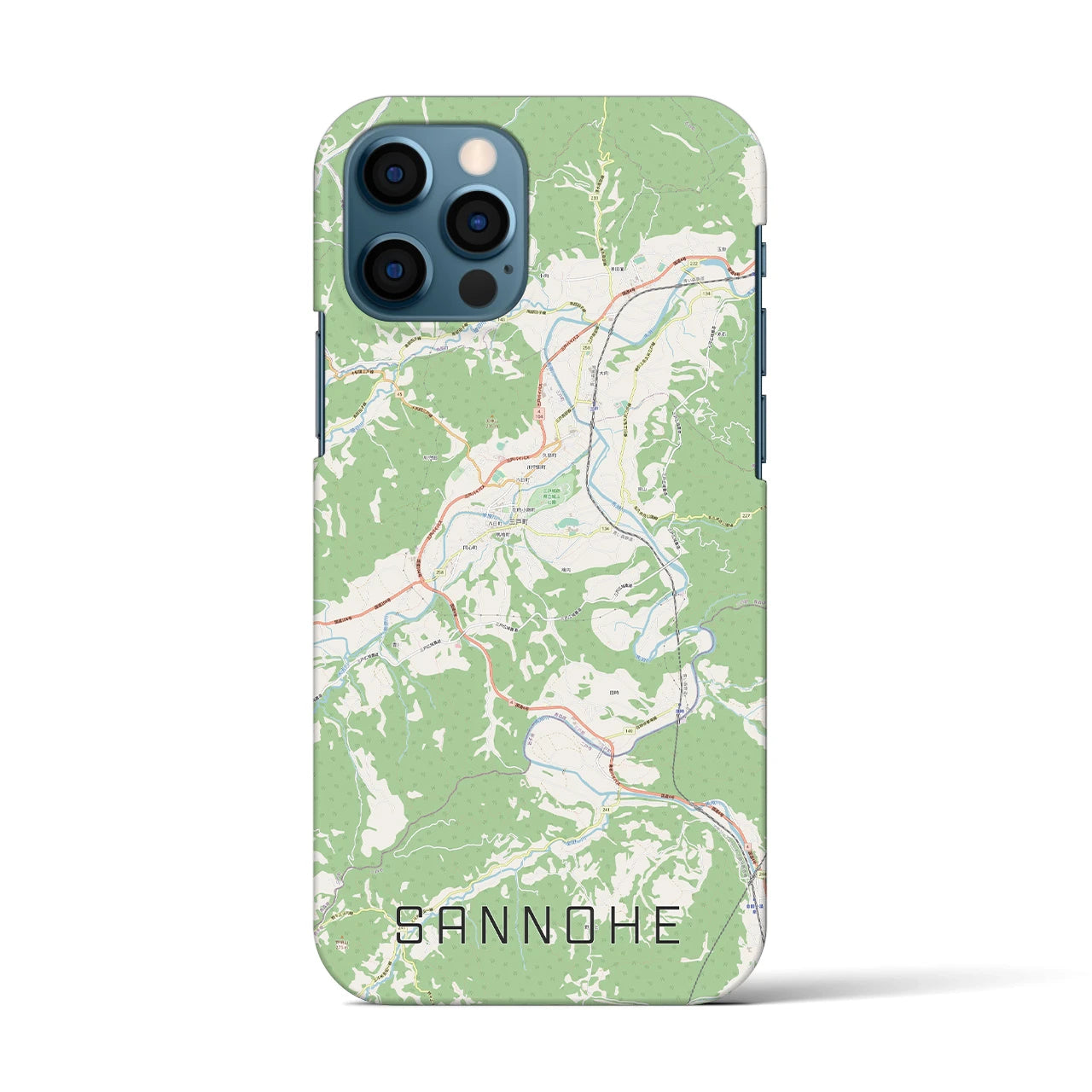 【三戸(青森県)】地図柄iPhoneケース(バックカバータイプ)
