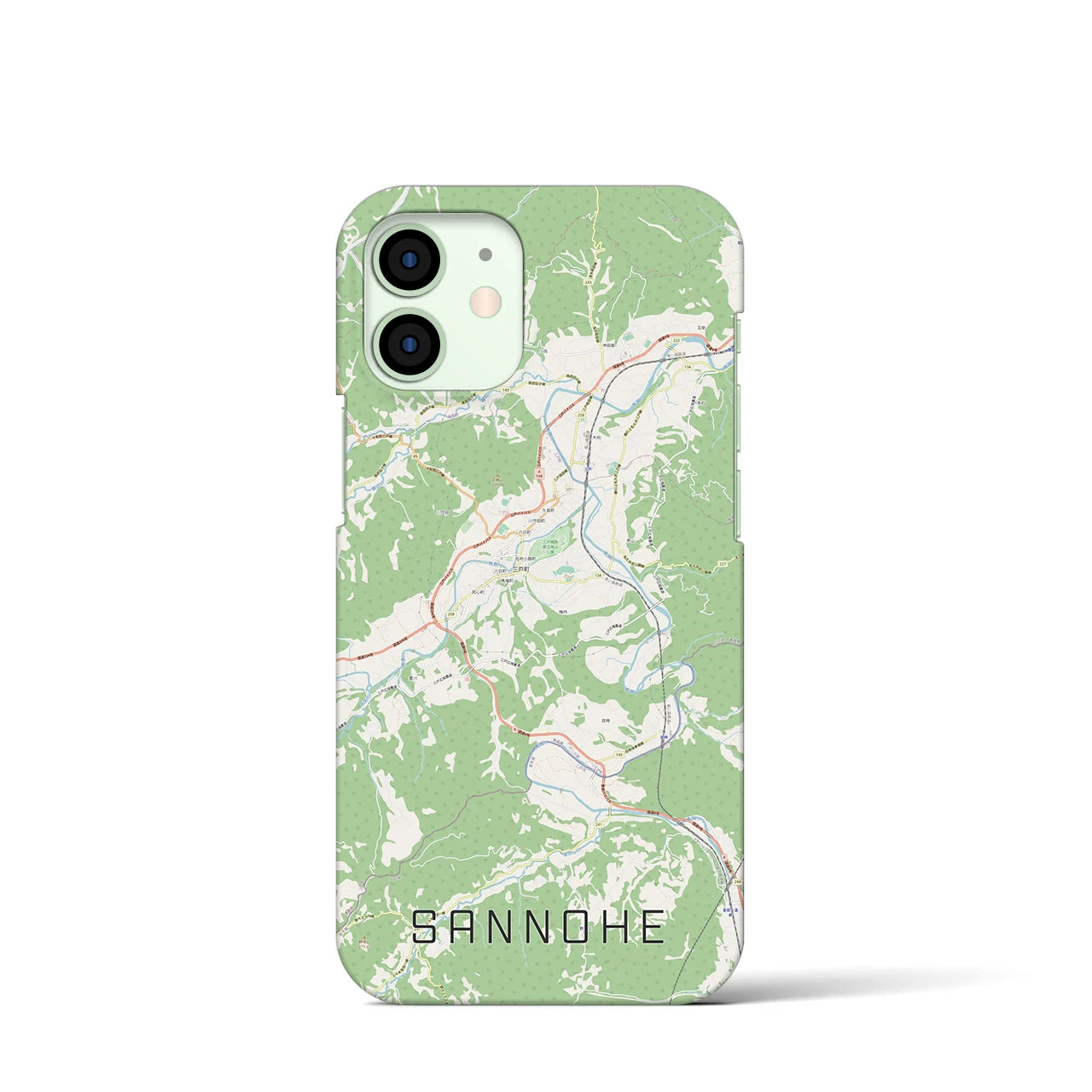【三戸(青森県)】地図柄iPhoneケース(バックカバータイプ)