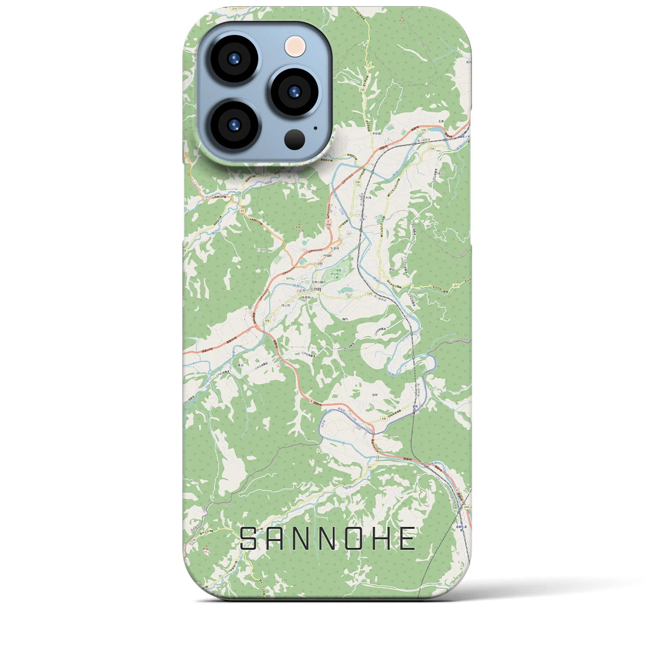 【三戸(青森県)】地図柄iPhoneケース(バックカバータイプ)