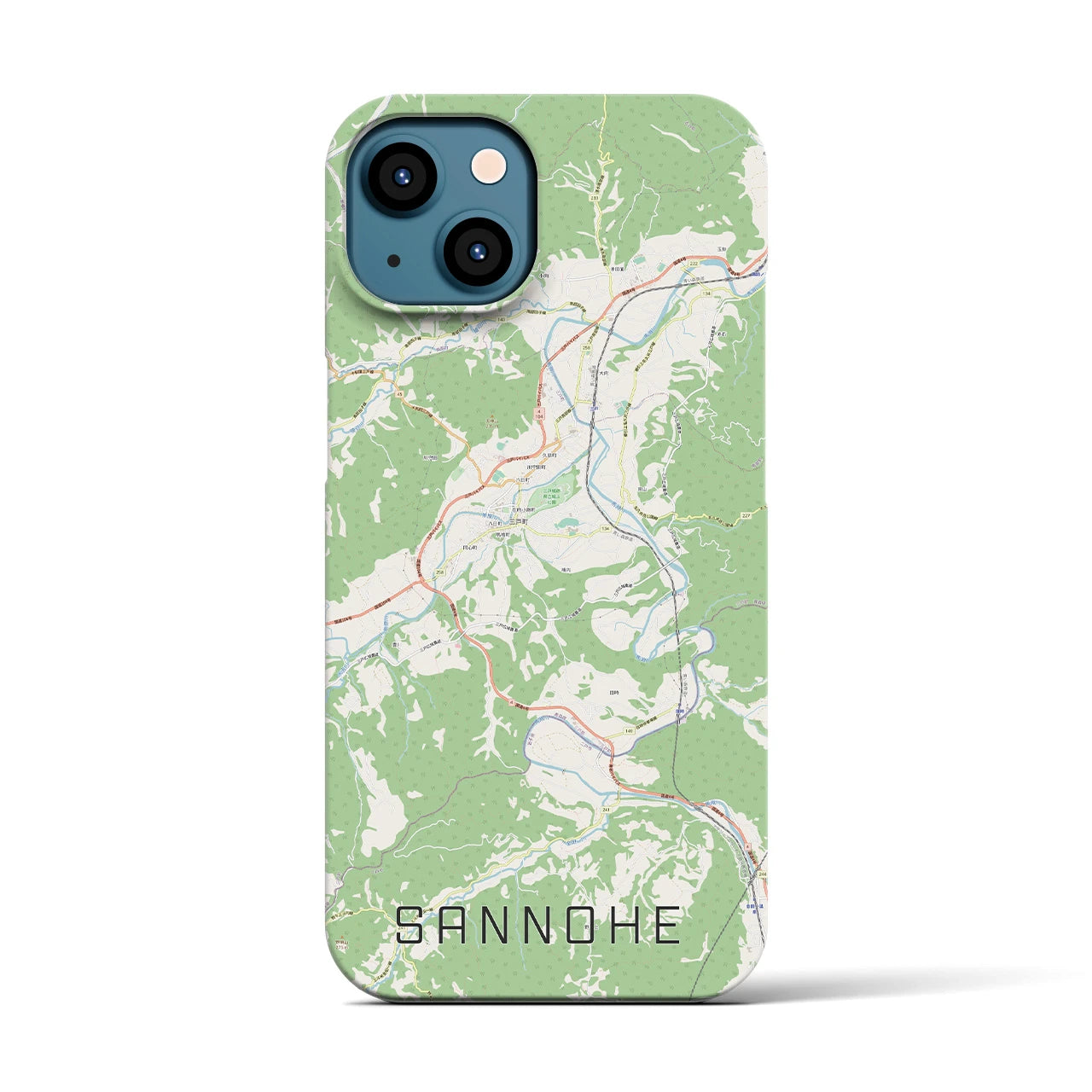 【三戸(青森県)】地図柄iPhoneケース(バックカバータイプ)