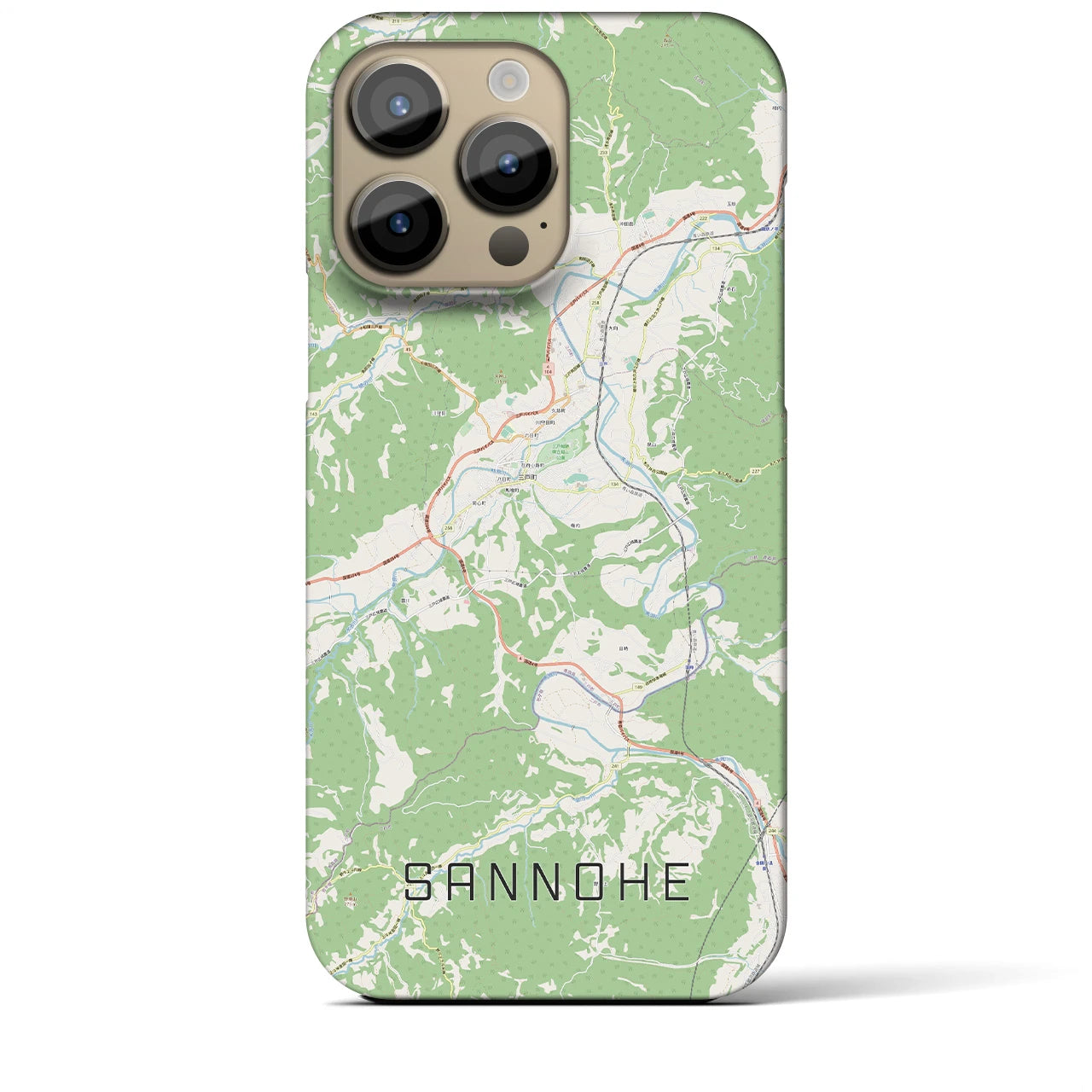 【三戸(青森県)】地図柄iPhoneケース(バックカバータイプ)