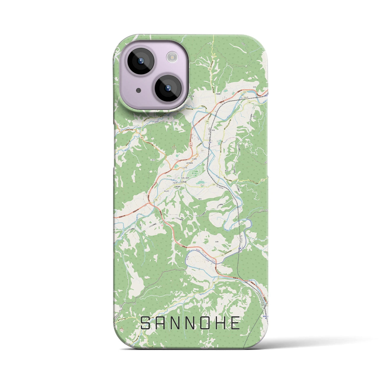【三戸(青森県)】地図柄iPhoneケース(バックカバータイプ)