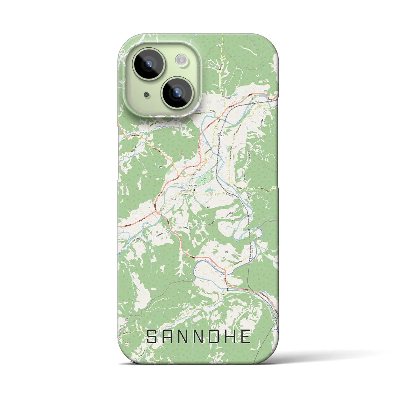 【三戸(青森県)】地図柄iPhoneケース(バックカバータイプ)