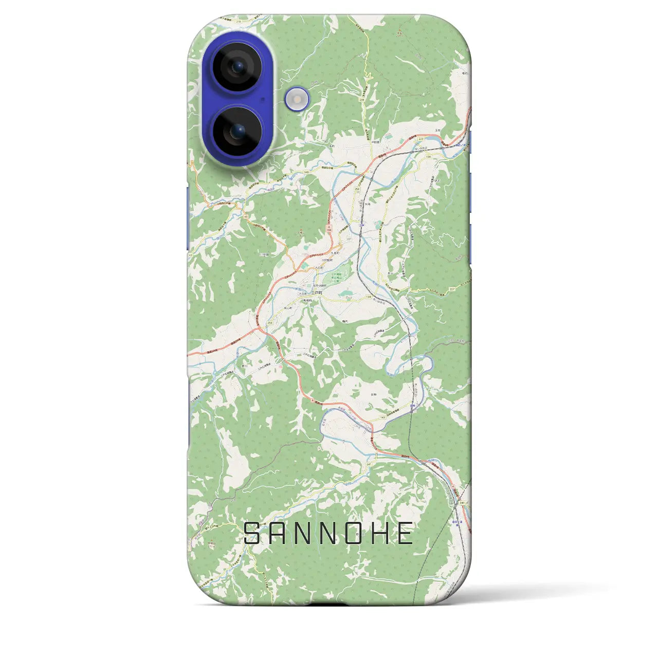 【三戸(青森県)】地図柄iPhoneケース(バックカバータイプ)ナチュラル・iPhone 16 Pro Max 用
