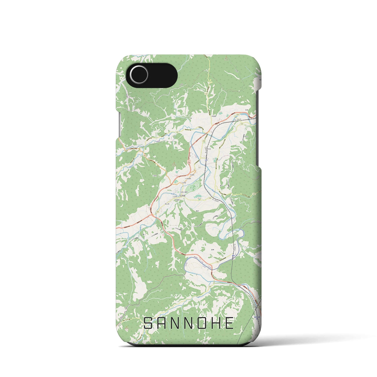 【三戸(青森県)】地図柄iPhoneケース(バックカバータイプ)