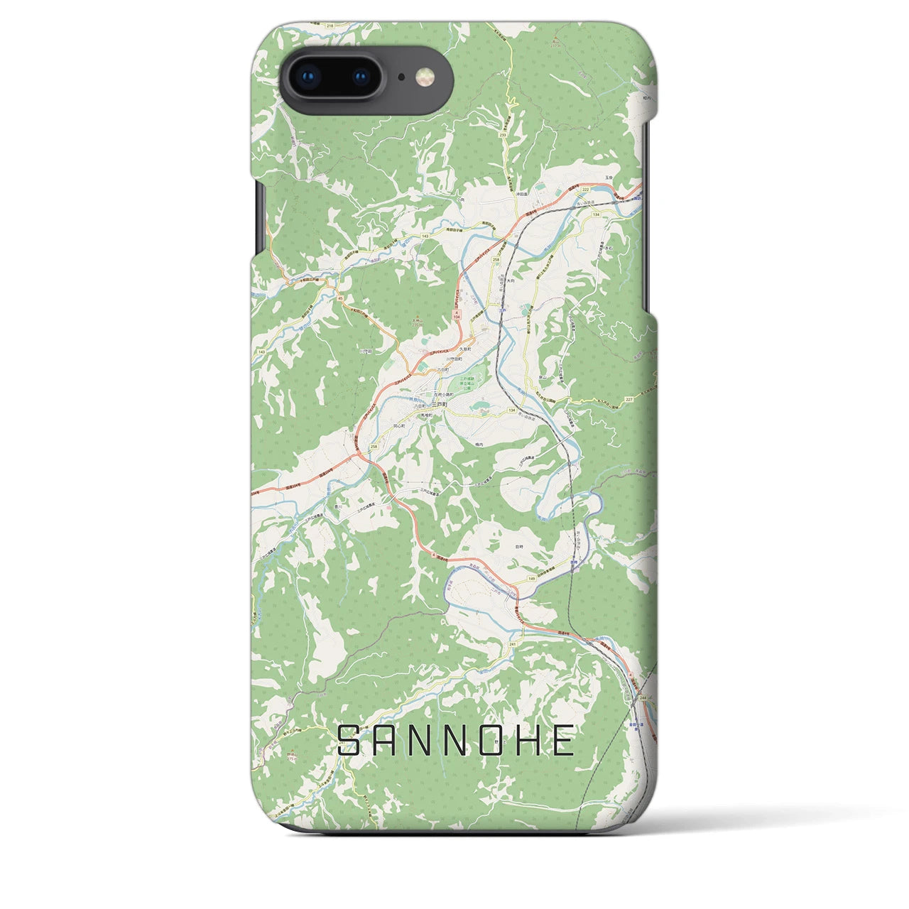 【三戸(青森県)】地図柄iPhoneケース(バックカバータイプ)