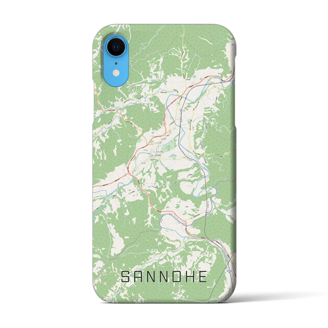 【三戸(青森県)】地図柄iPhoneケース(バックカバータイプ)