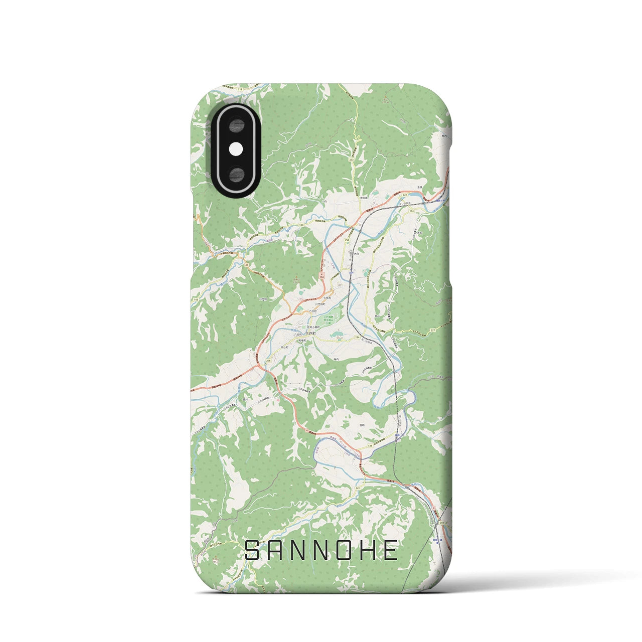 【三戸(青森県)】地図柄iPhoneケース(バックカバータイプ)