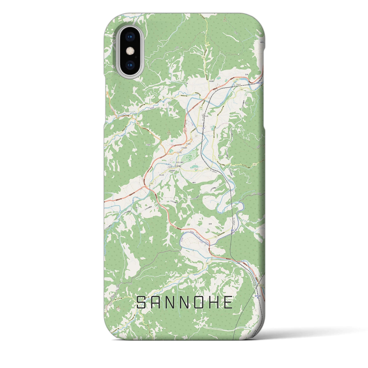 【三戸(青森県)】地図柄iPhoneケース(バックカバータイプ)