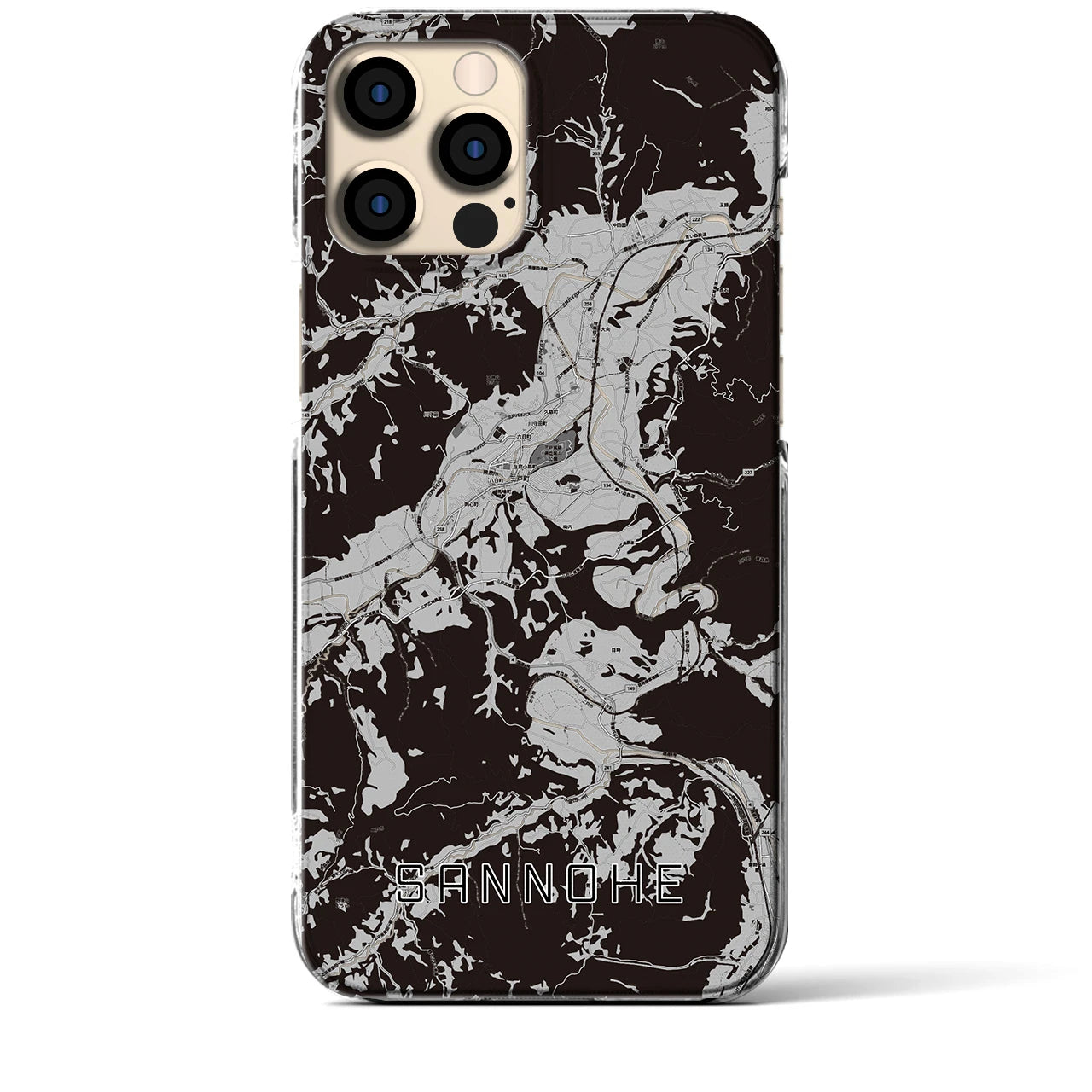 【三戸(青森県)】地図柄iPhoneケース(クリアタイプ)