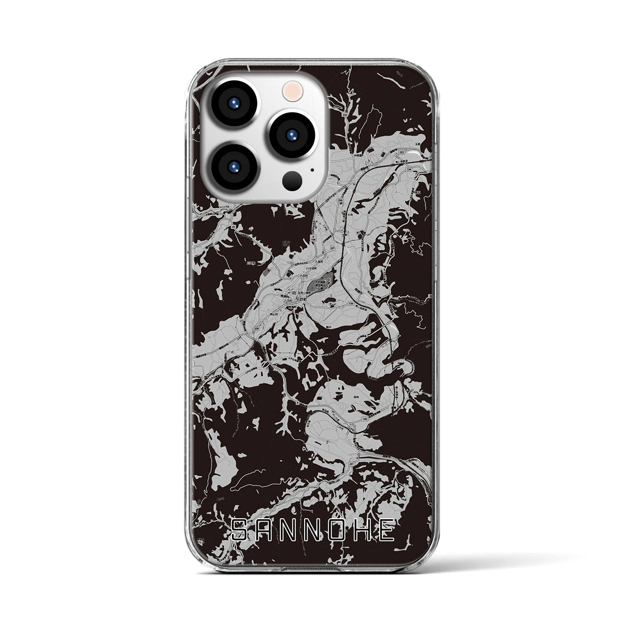 【三戸(青森県)】地図柄iPhoneケース(クリアタイプ)