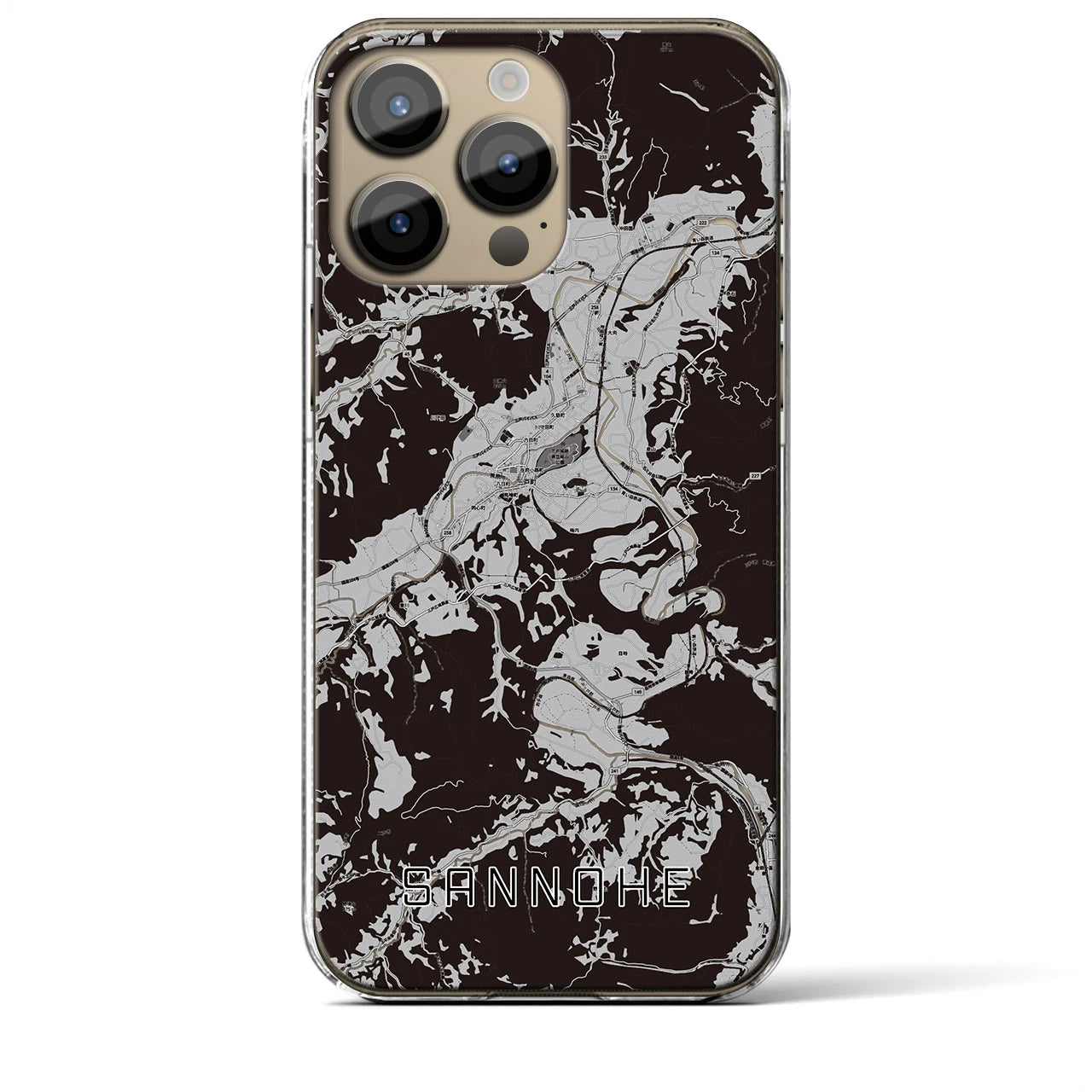 【三戸(青森県)】地図柄iPhoneケース(クリアタイプ)