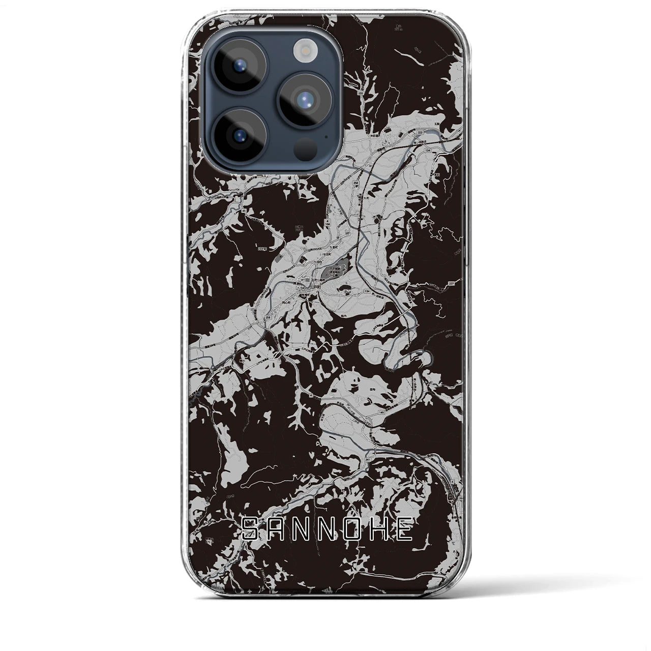 【三戸(青森県)】地図柄iPhoneケース(クリアタイプ)