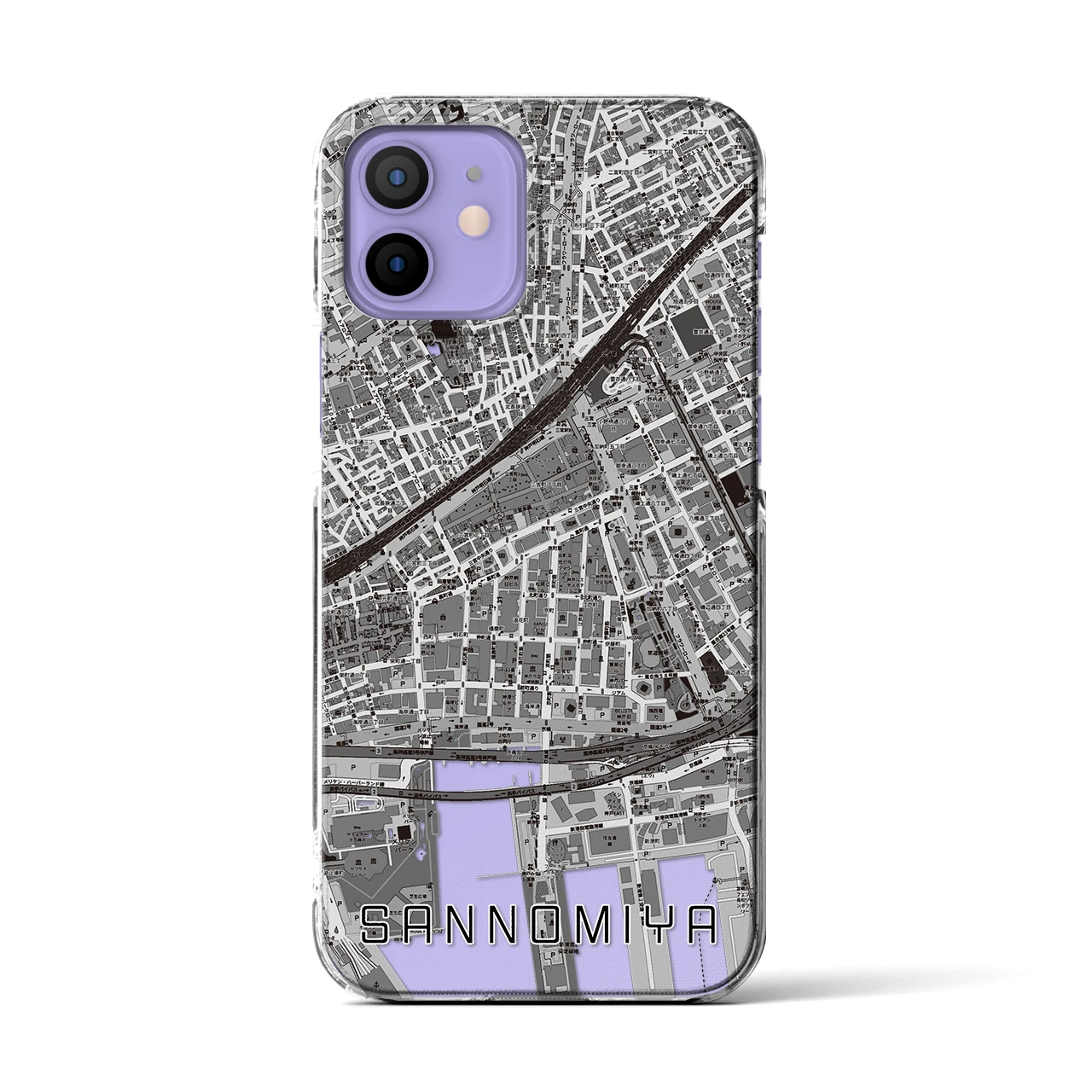 【三宮2(兵庫県)】地図柄iPhoneケース(クリアタイプ)