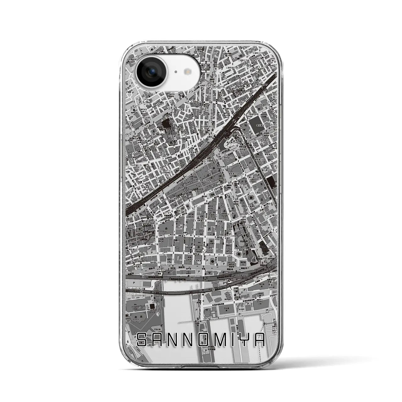 【三宮2(兵庫県)】地図柄iPhoneケース(クリアタイプ)