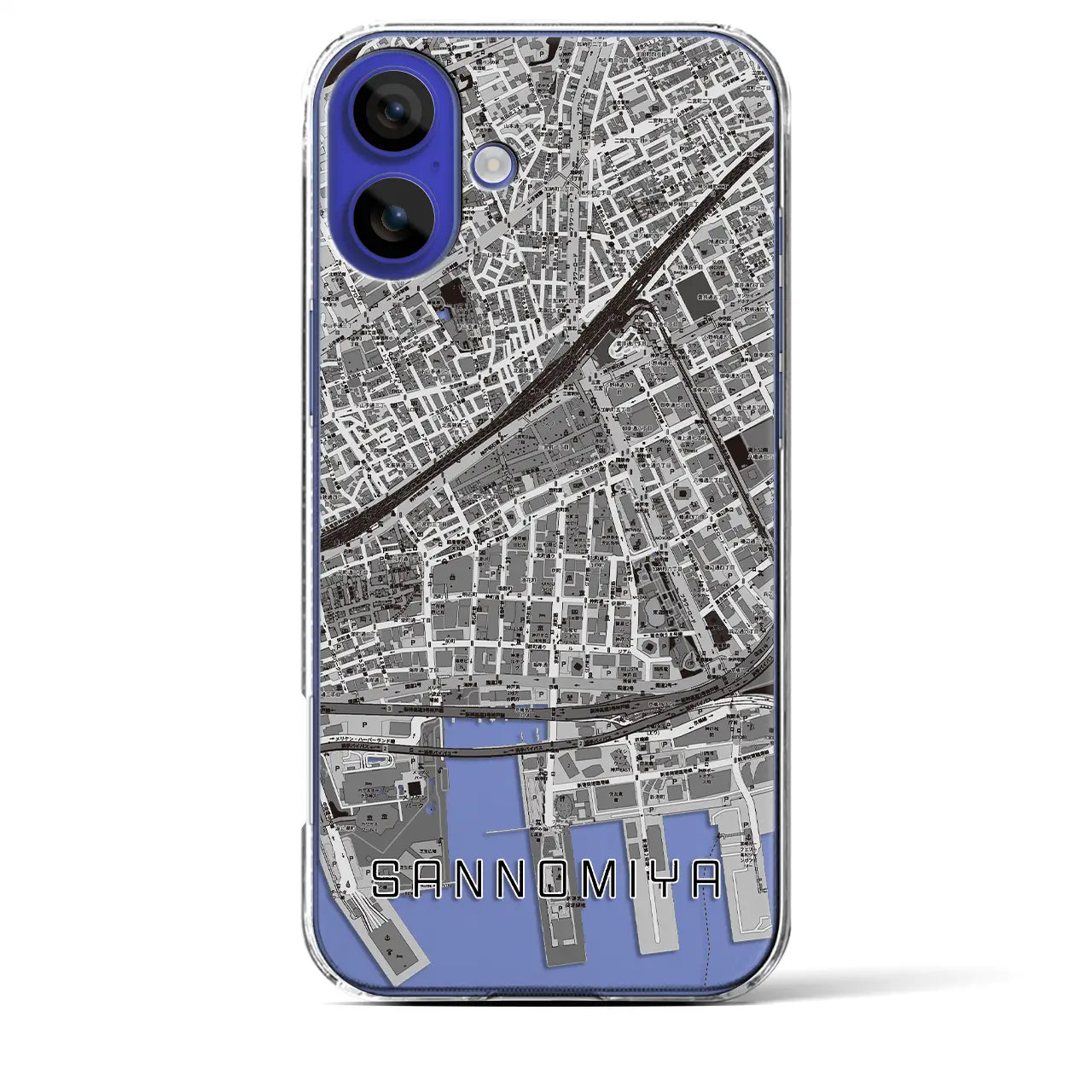 【三宮2(兵庫県)】地図柄iPhoneケース(クリアタイプ)