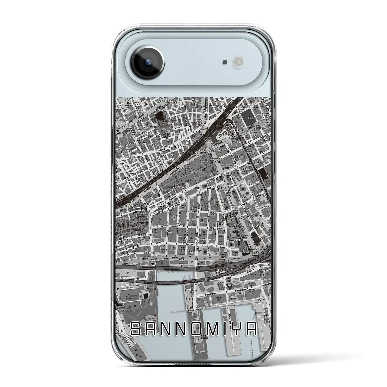 【三宮2(兵庫県)】地図柄iPhoneケース(クリアタイプ)