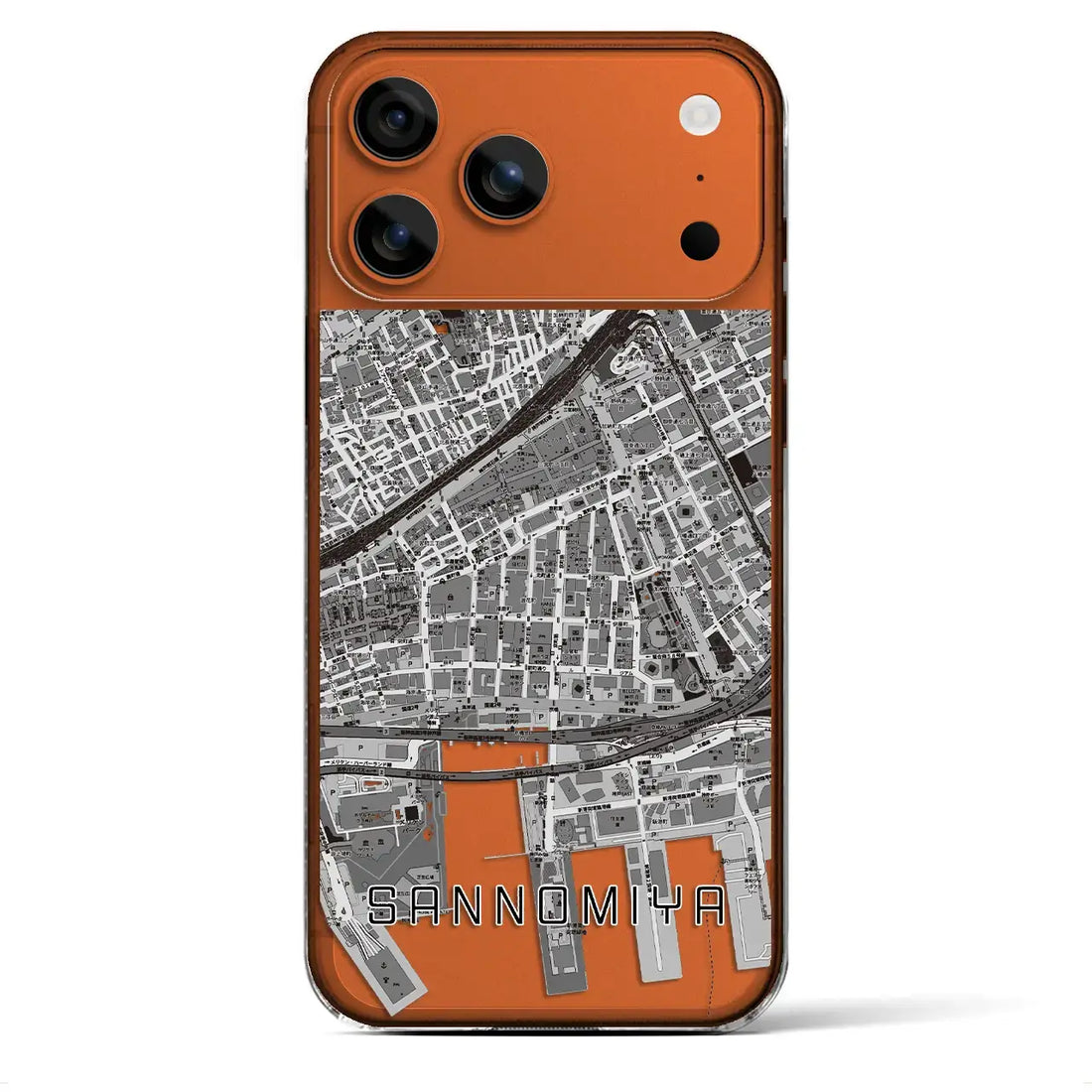 【三宮2(兵庫県)】地図柄iPhoneケース(クリアタイプ)