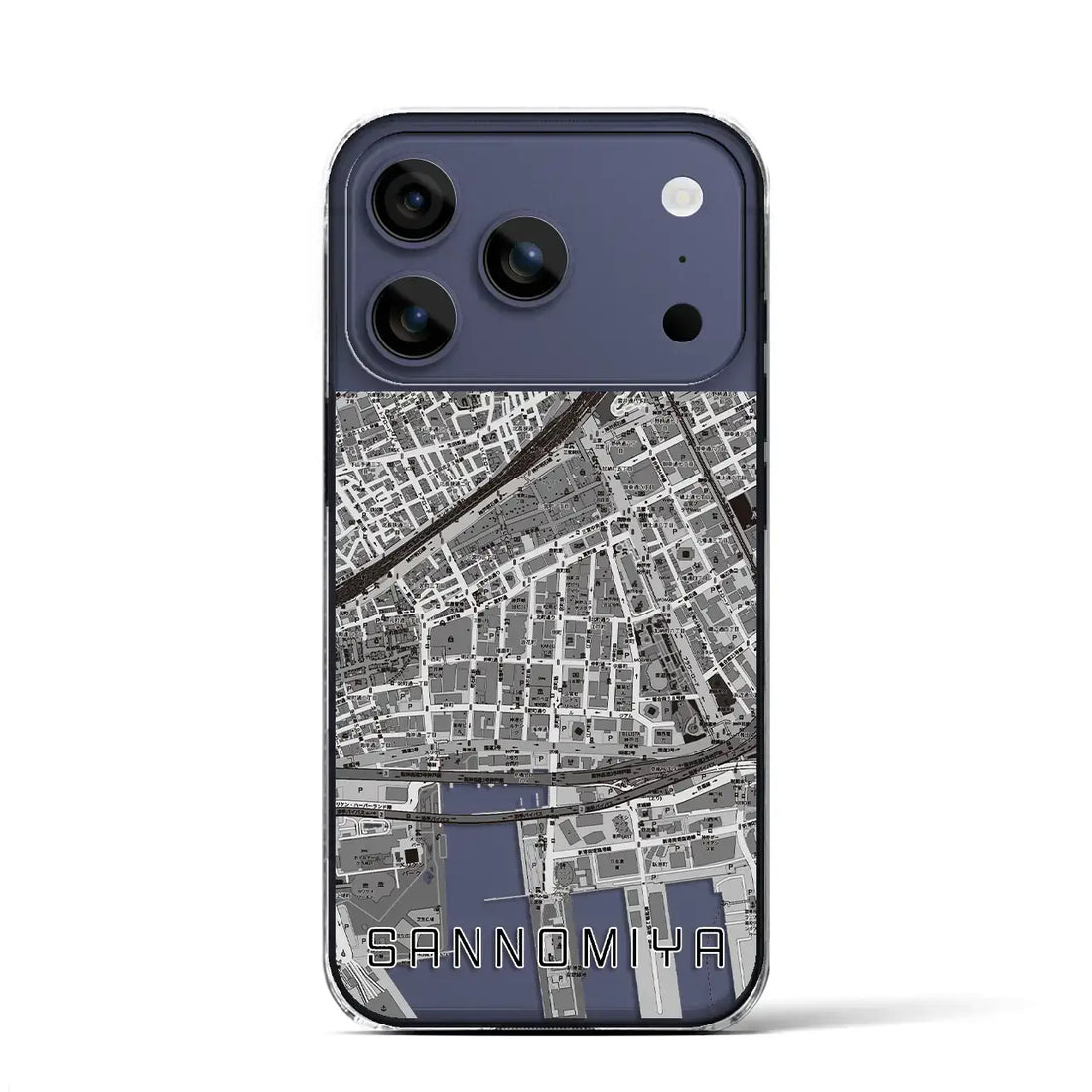 【三宮2(兵庫県)】地図柄iPhoneケース(クリアタイプ)