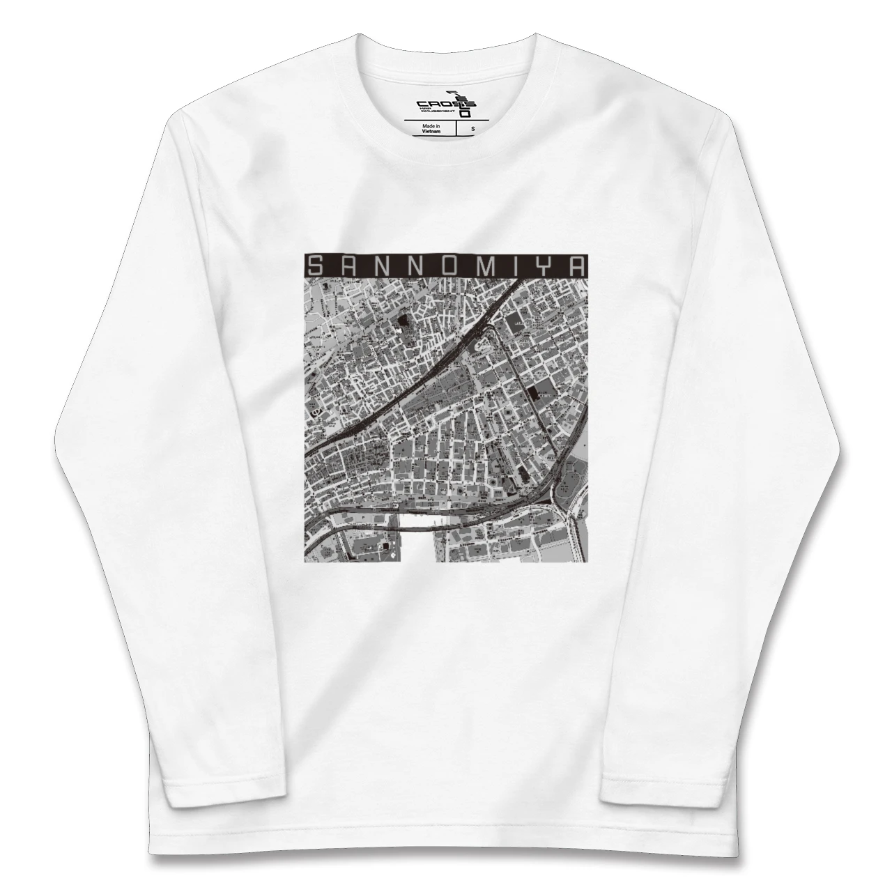 【三宮2(兵庫県)】地図柄ロングスリーブTシャツ