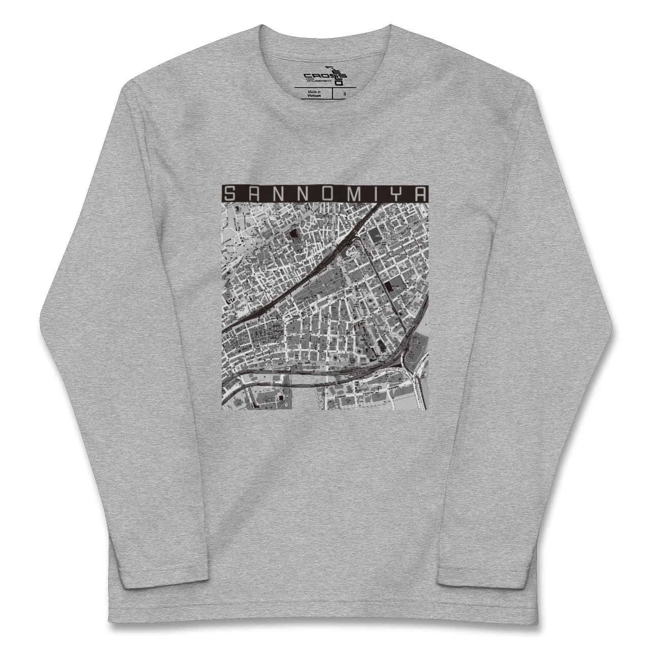 【三宮2(兵庫県)】地図柄ロングスリーブTシャツ