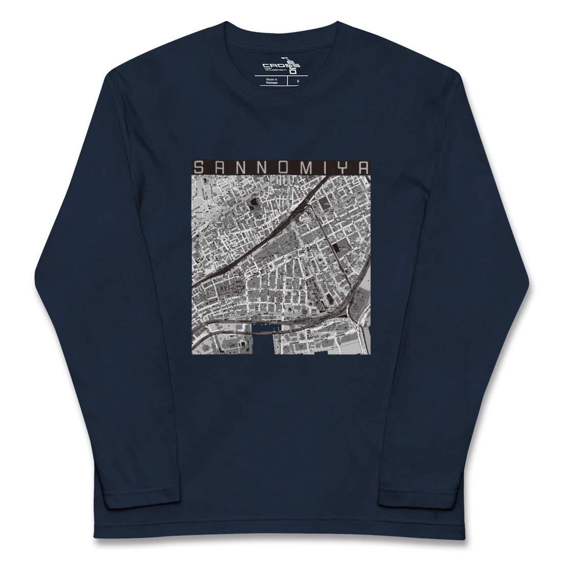 【三宮2(兵庫県)】地図柄ロングスリーブTシャツ