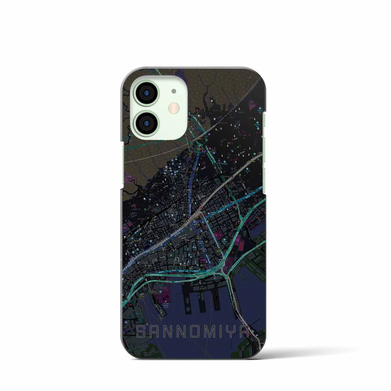 【三宮(兵庫県)】地図柄iPhoneケース(バックカバータイプ)