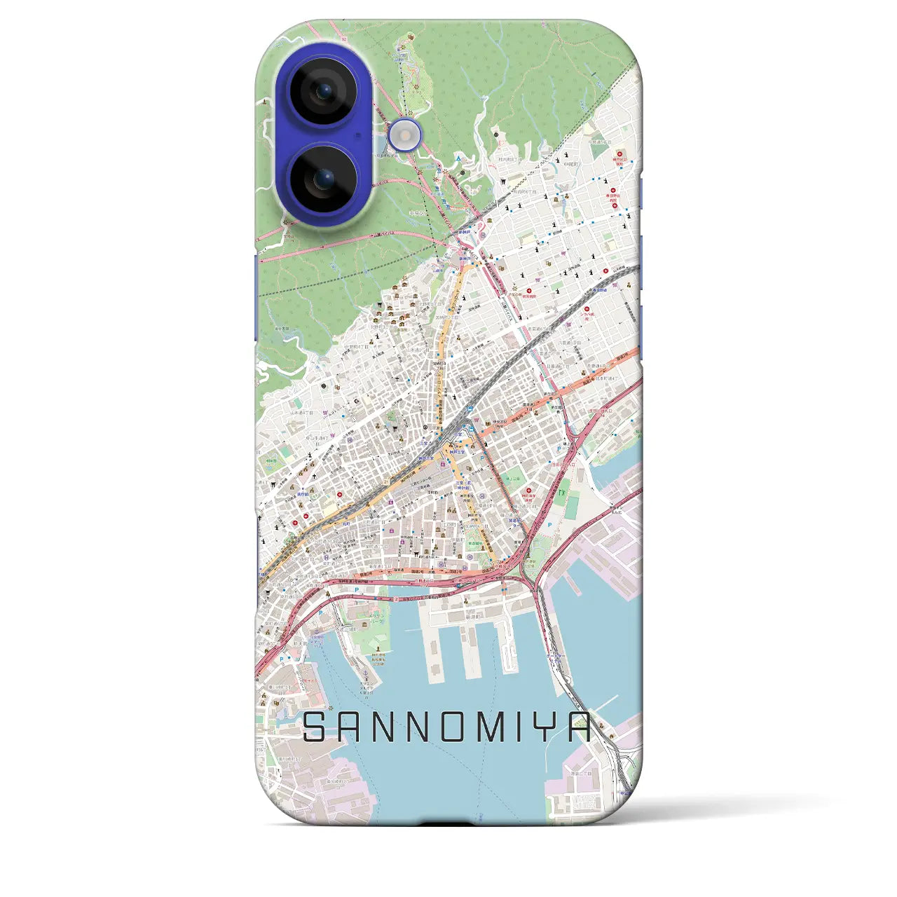 【三宮(兵庫県)】地図柄iPhoneケース(バックカバータイプ)ナチュラル・iPhone 16 Pro Max 用