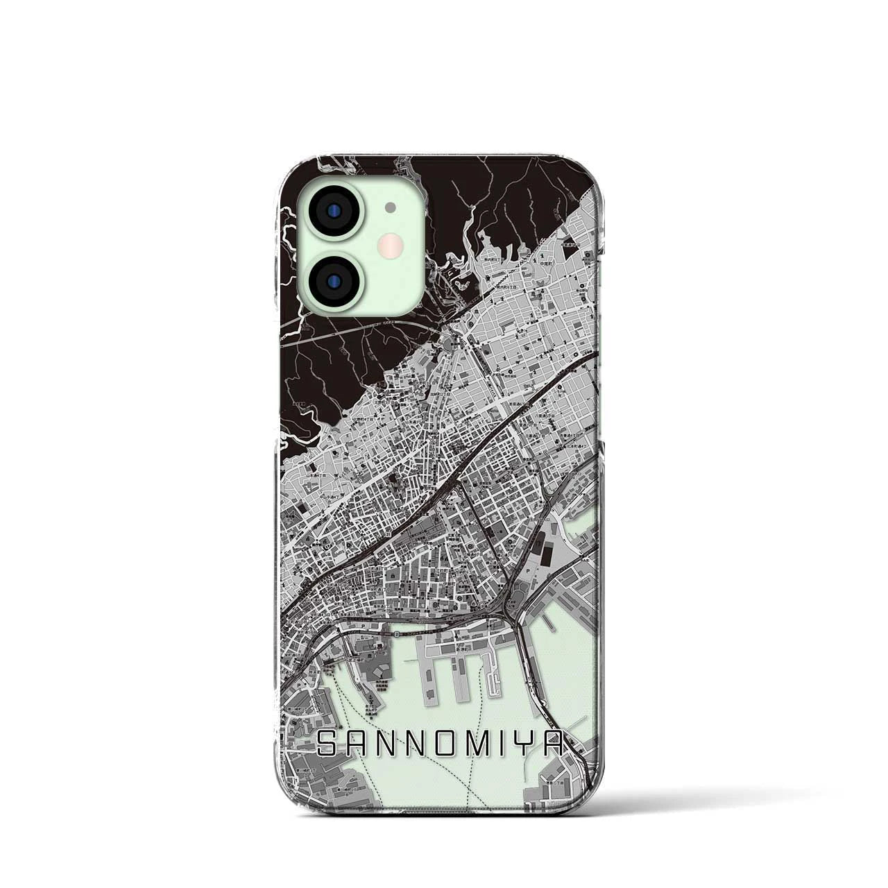 【三宮(兵庫県)】地図柄iPhoneケース(クリアタイプ)