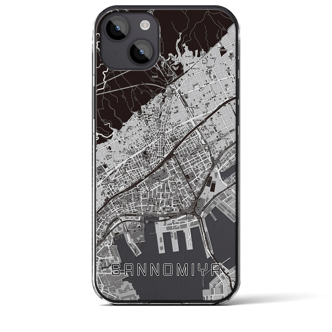 【三宮(兵庫県)】地図柄iPhoneケース(クリアタイプ)