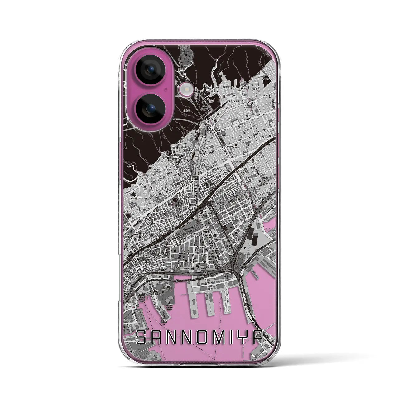 【三宮(兵庫県)】地図柄iPhoneケース(クリアタイプ)