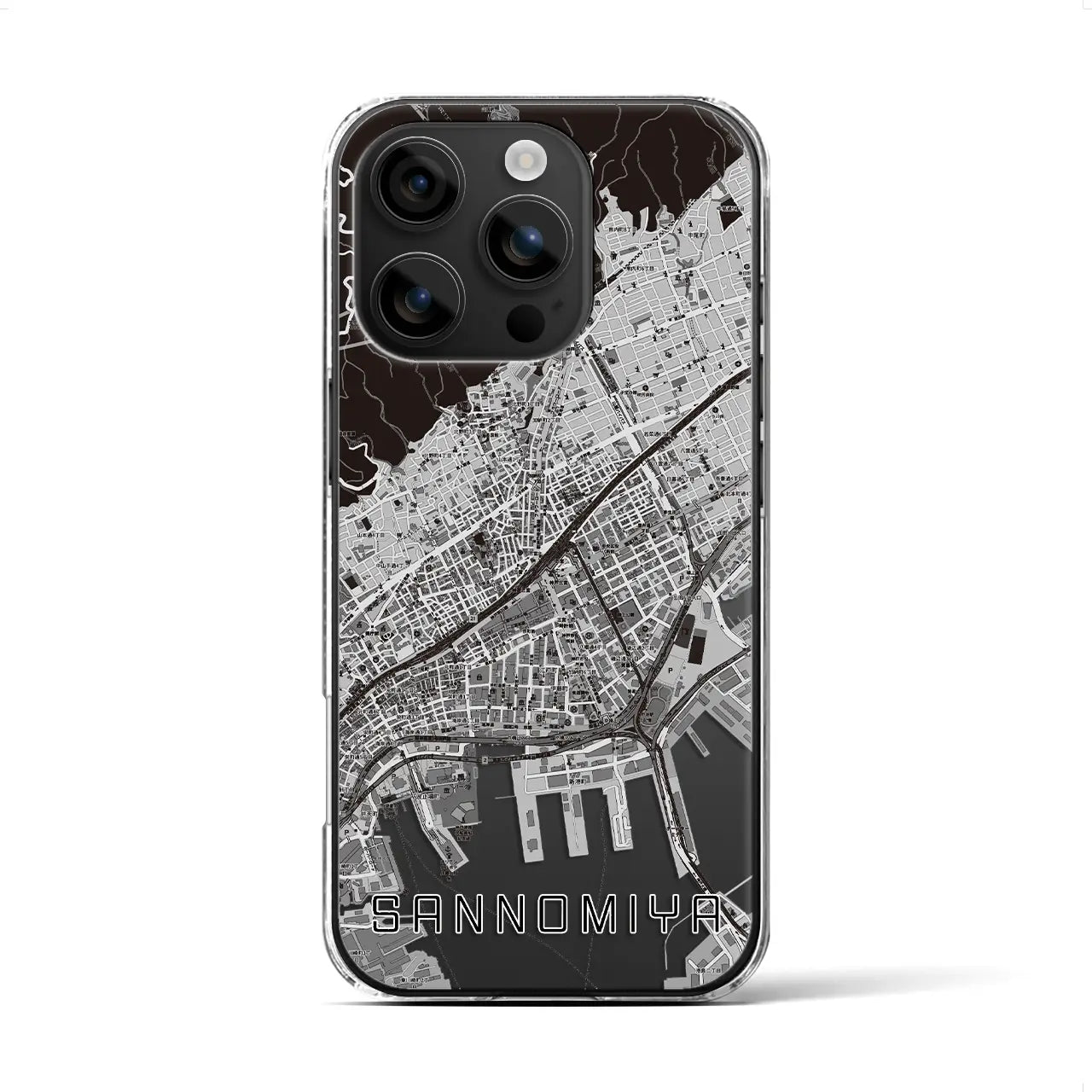 【三宮(兵庫県)】地図柄iPhoneケース(クリアタイプ)