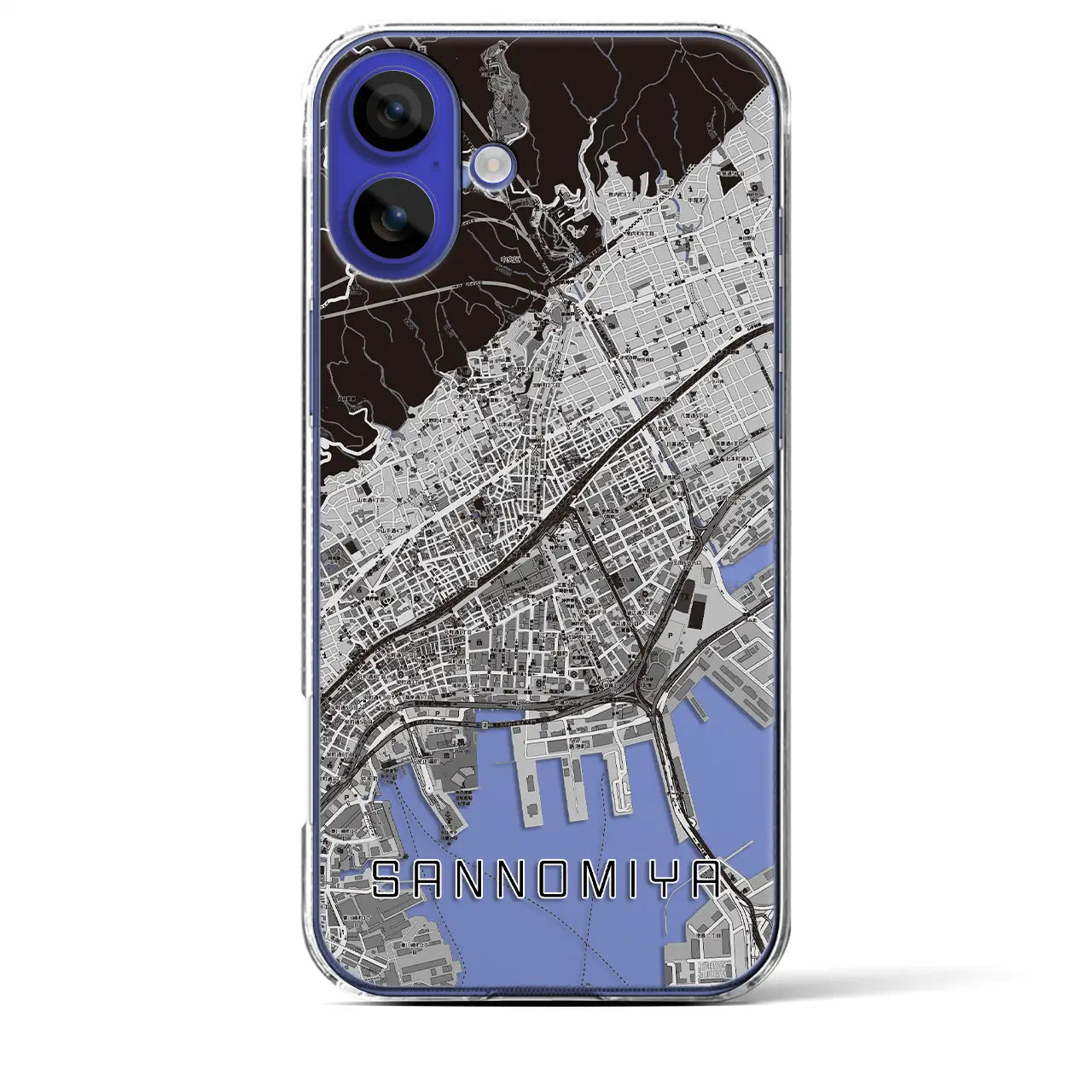 【三宮(兵庫県)】地図柄iPhoneケース(クリアタイプ)