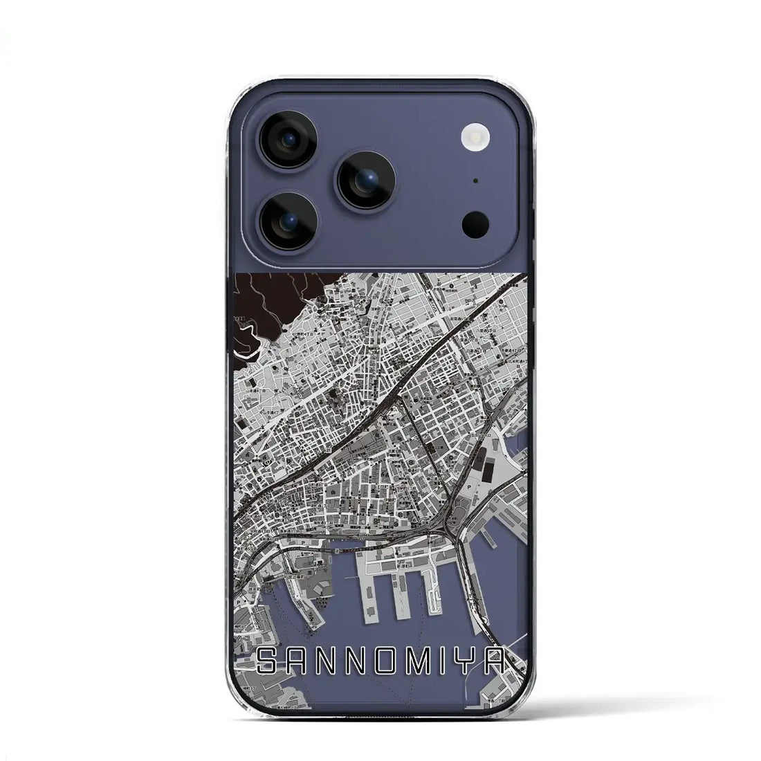 【三宮(兵庫県)】地図柄iPhoneケース(クリアタイプ)