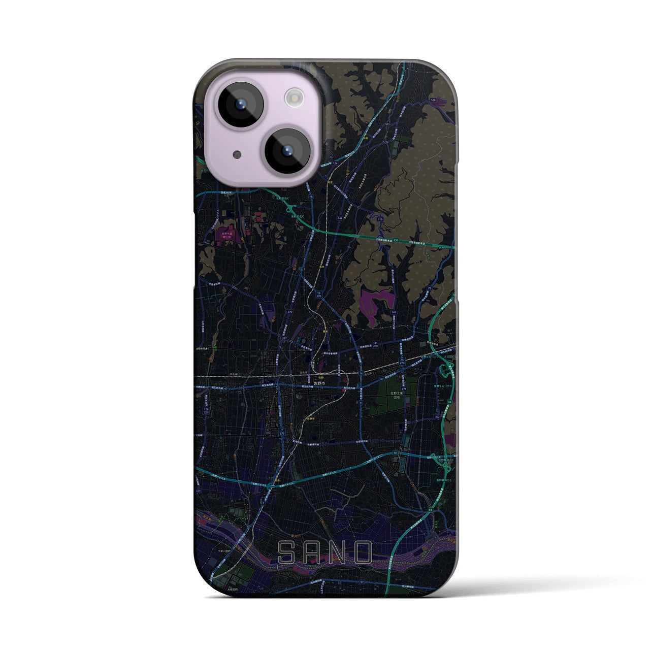 【佐野(栃木県)】地図柄iPhoneケース(バックカバータイプ)