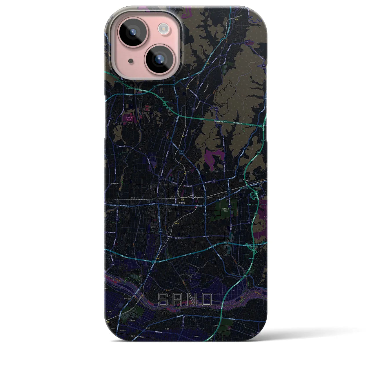 【佐野(栃木県)】地図柄iPhoneケース(バックカバータイプ)