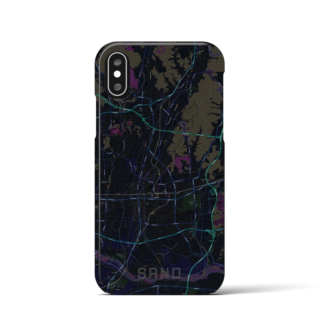 【佐野(栃木県)】地図柄iPhoneケース(バックカバータイプ)