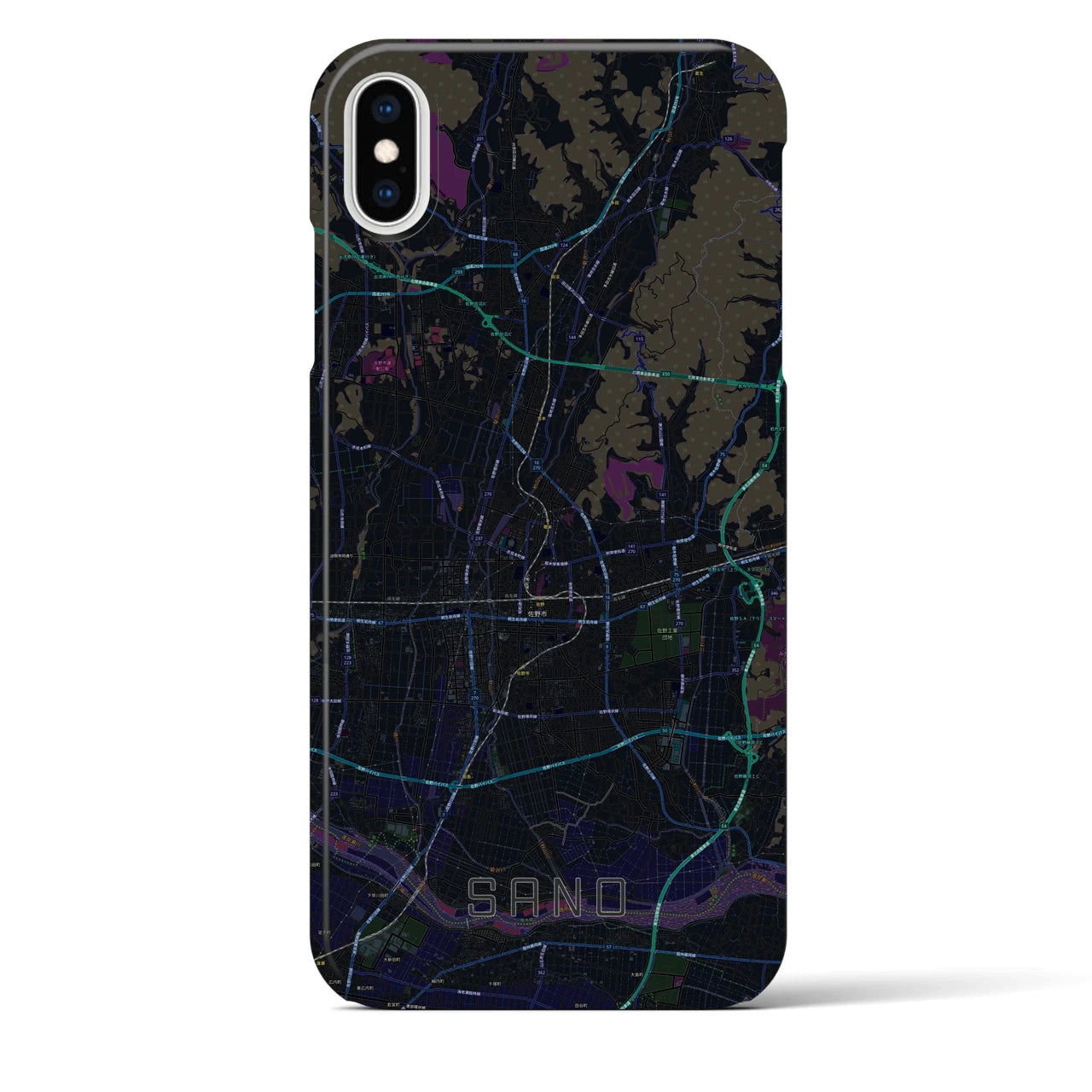 【佐野(栃木県)】地図柄iPhoneケース(バックカバータイプ)