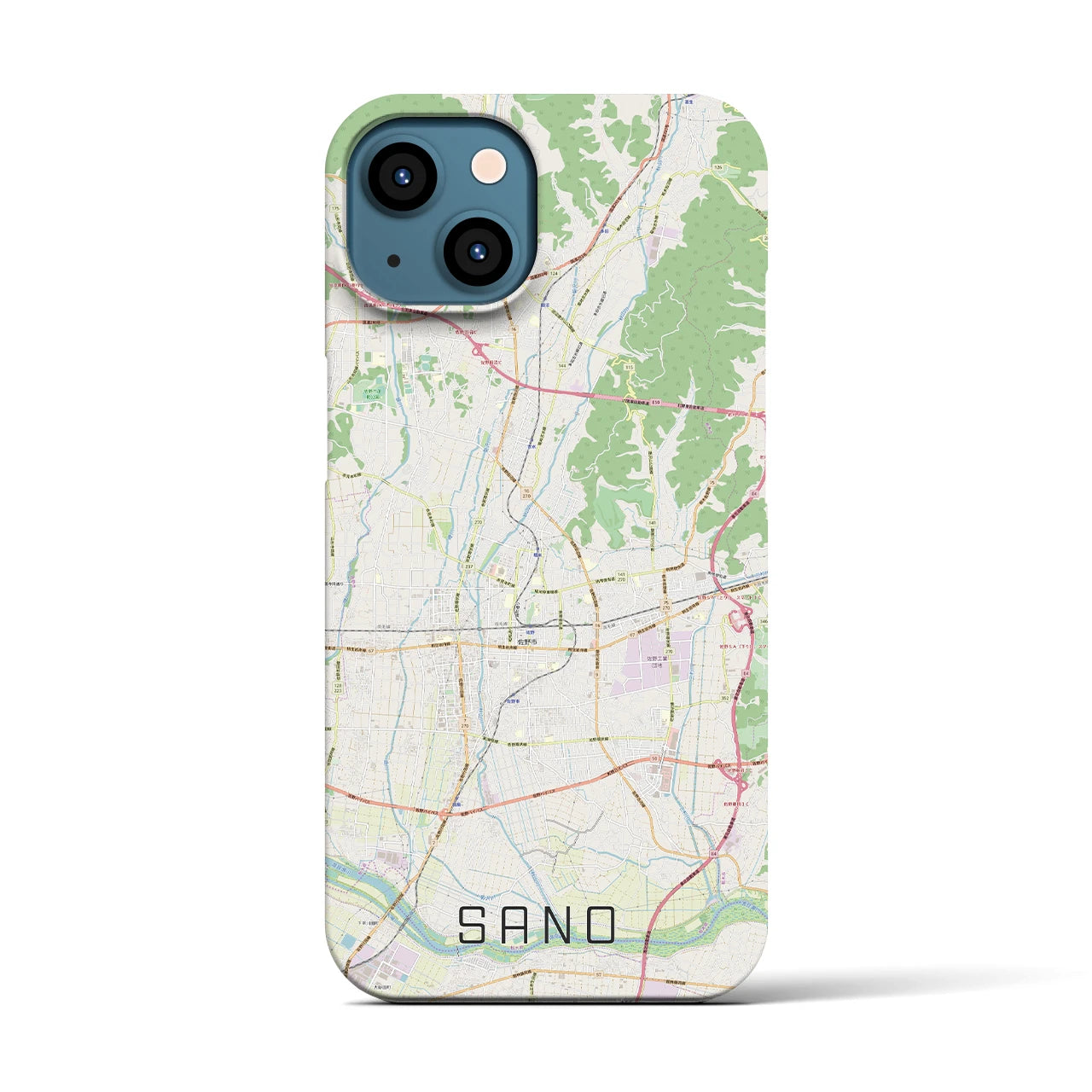 【佐野(栃木県)】地図柄iPhoneケース(バックカバータイプ)