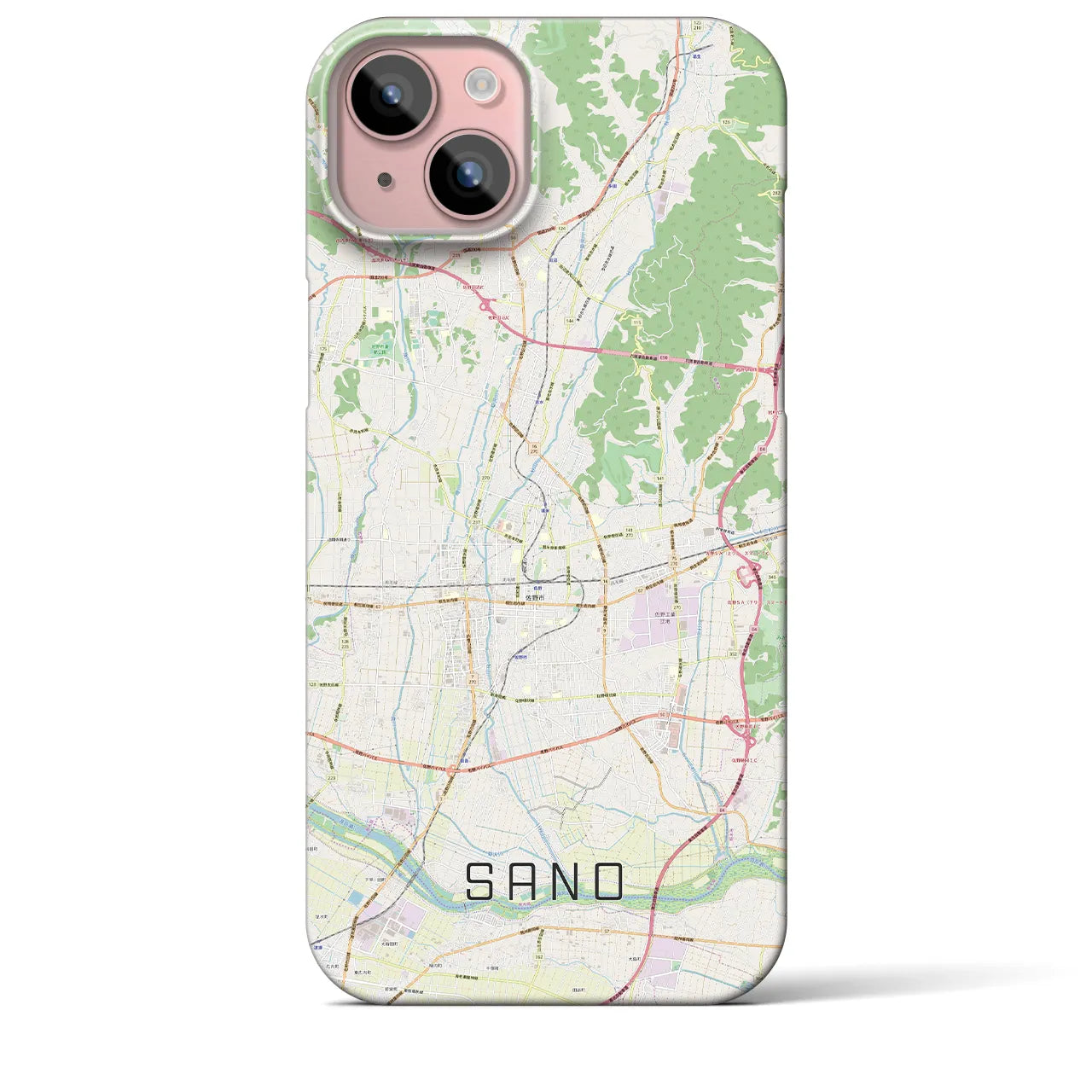 【佐野(栃木県)】地図柄iPhoneケース(バックカバータイプ)