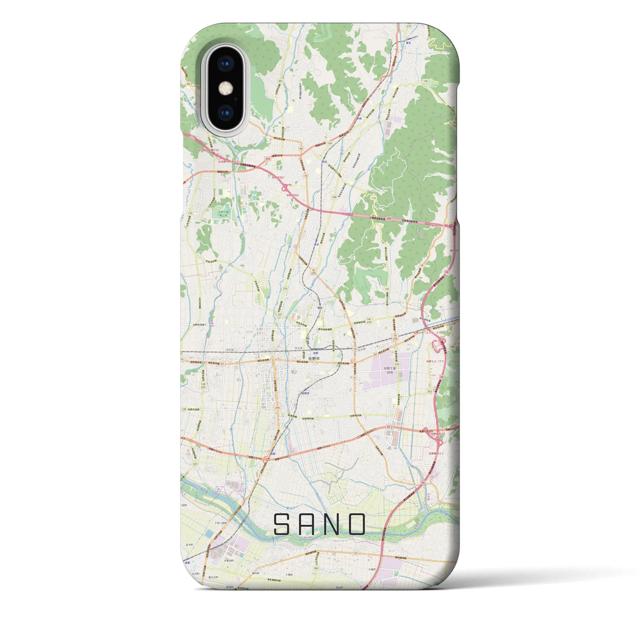 【佐野(栃木県)】地図柄iPhoneケース(バックカバータイプ)