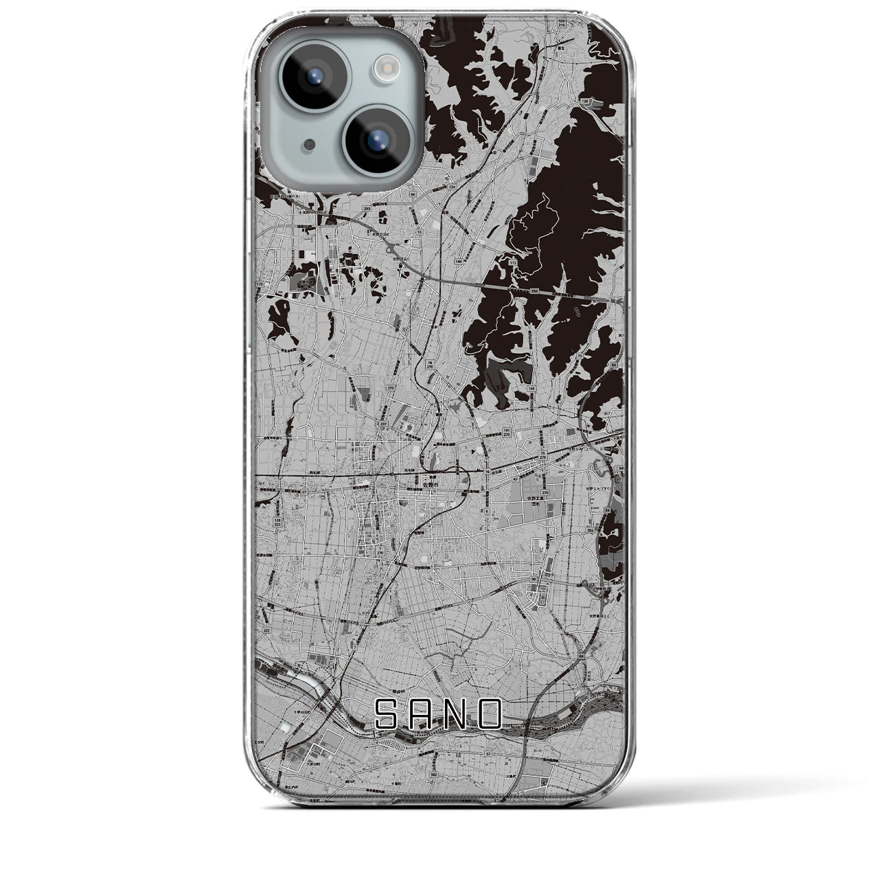 【佐野(栃木県)】地図柄iPhoneケース(クリアタイプ)