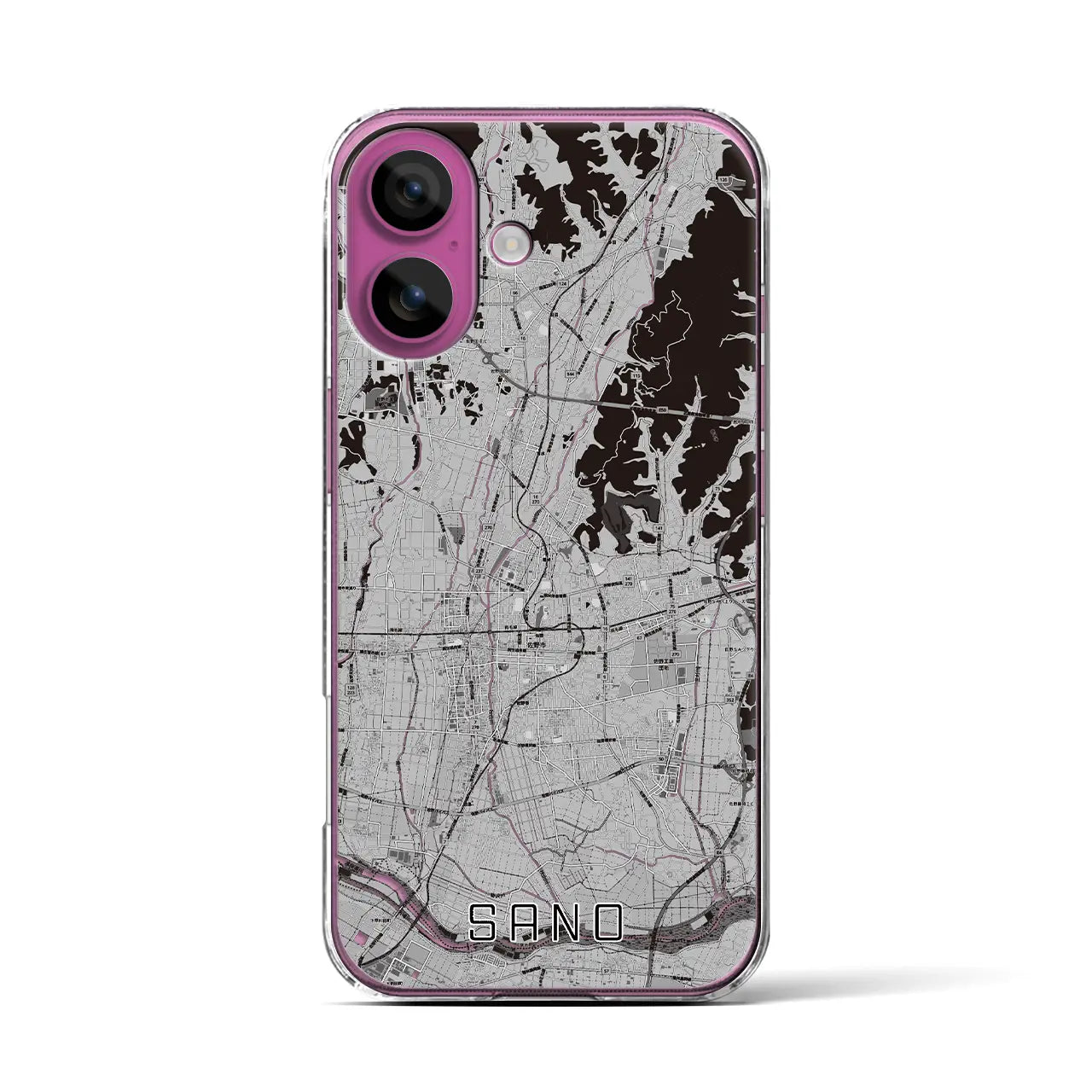 【佐野(栃木県)】地図柄iPhoneケース(クリアタイプ)