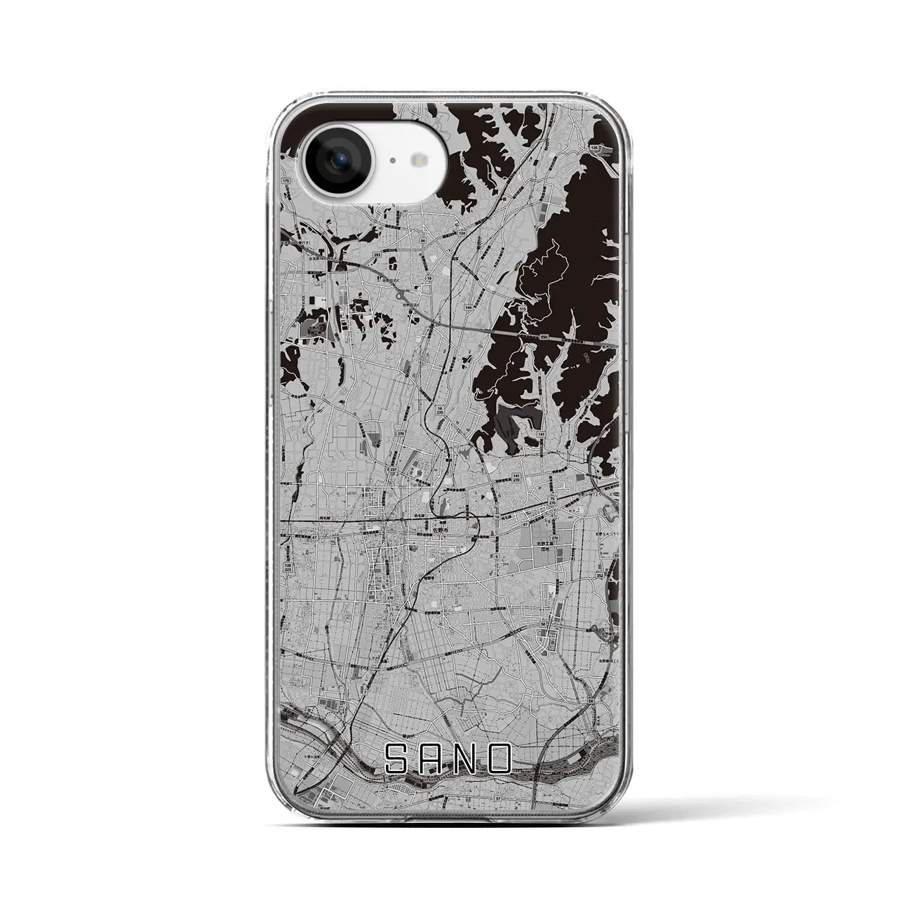 【佐野(栃木県)】地図柄iPhoneケース(クリアタイプ)