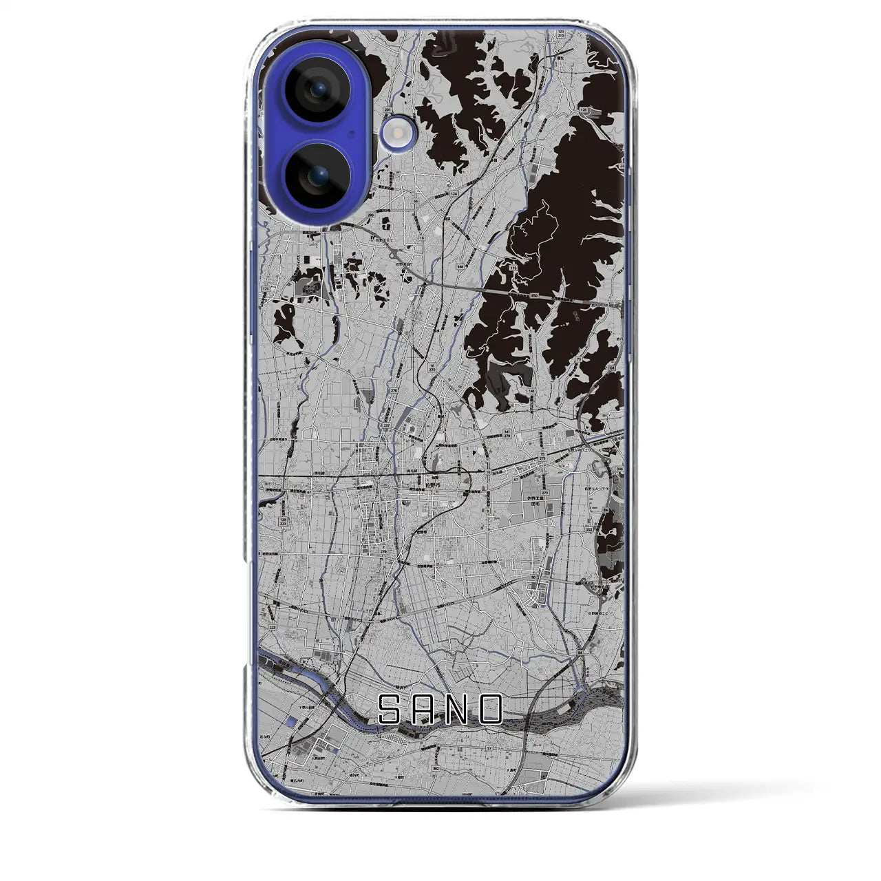 【佐野(栃木県)】地図柄iPhoneケース(クリアタイプ)