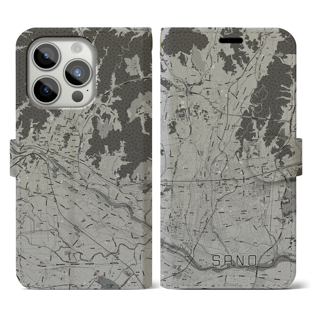 【佐野(栃木県)】地図柄iPhoneケース(手帳タイプ)